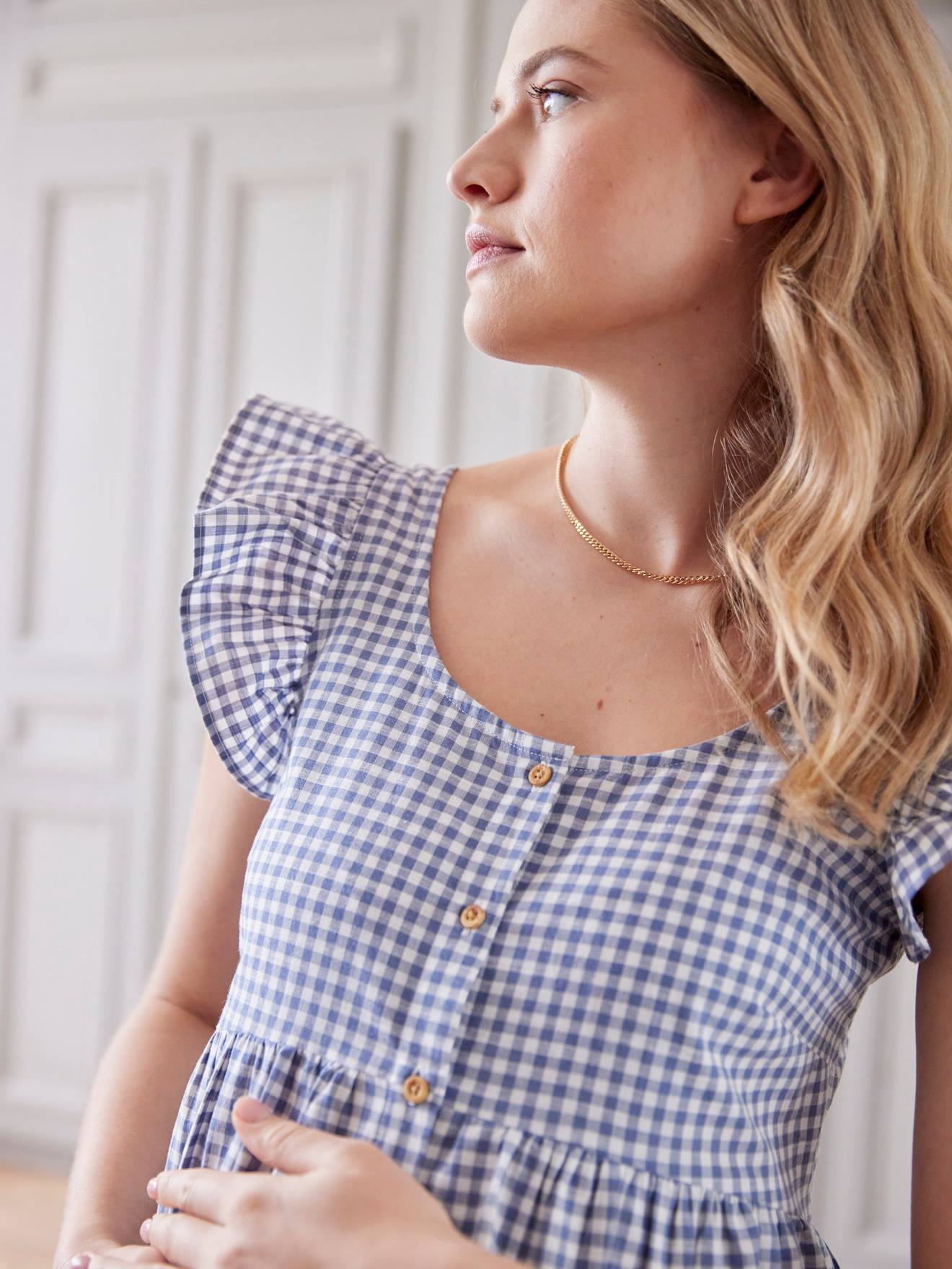 Vertbaudet Ärmelloses Kleid für Schwangerschaft & Stillzeit - graublau