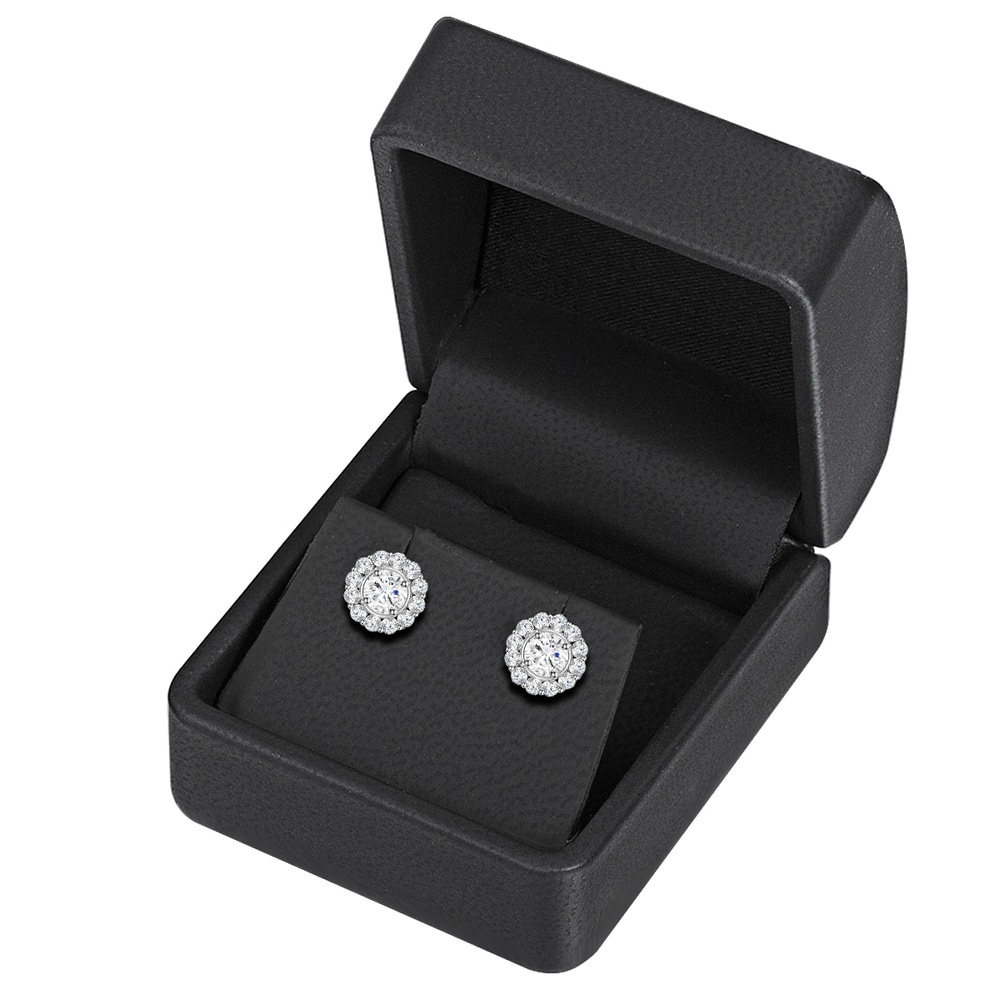 Trilani Puces d'oreilles en argent Argent sterling Oxyde de zirconium (CZ) en Argent Boucles d'oreilles