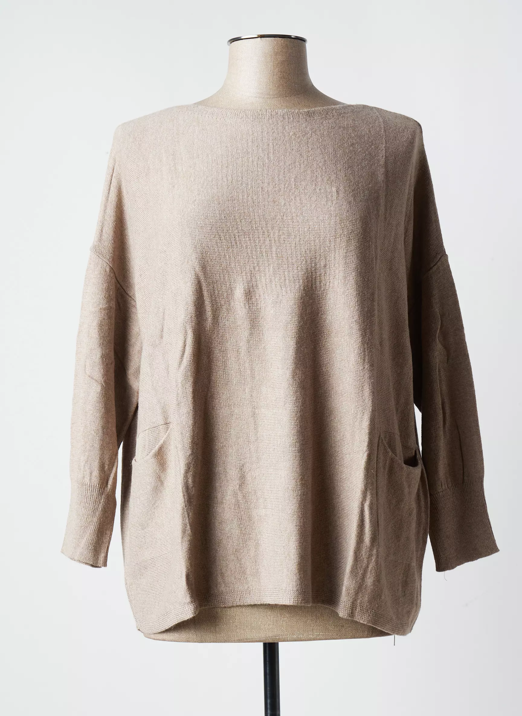Blanc Boheme Pulls Femme couleur marron