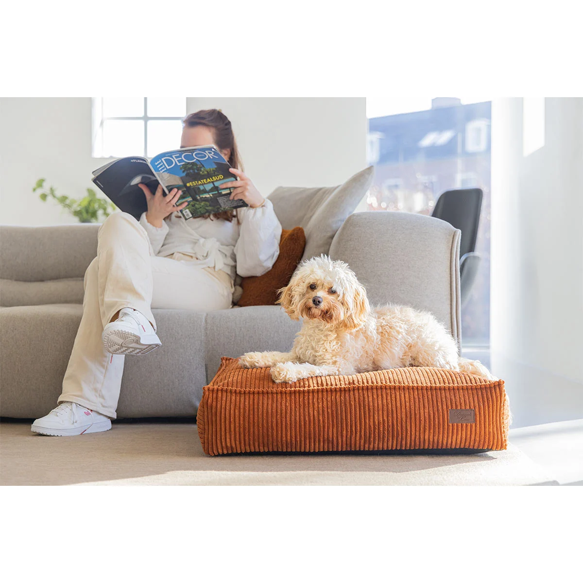 Designed by Lotte Hundekissen Ribbed Terrakotta bei ZooRoyal