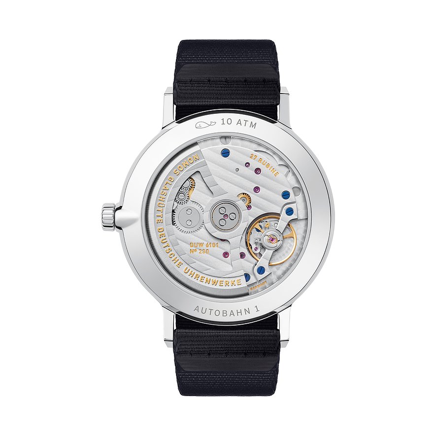 Nomos Glashütte Herrenuhr Autobahn neomatik 41 Datum sportgrau
