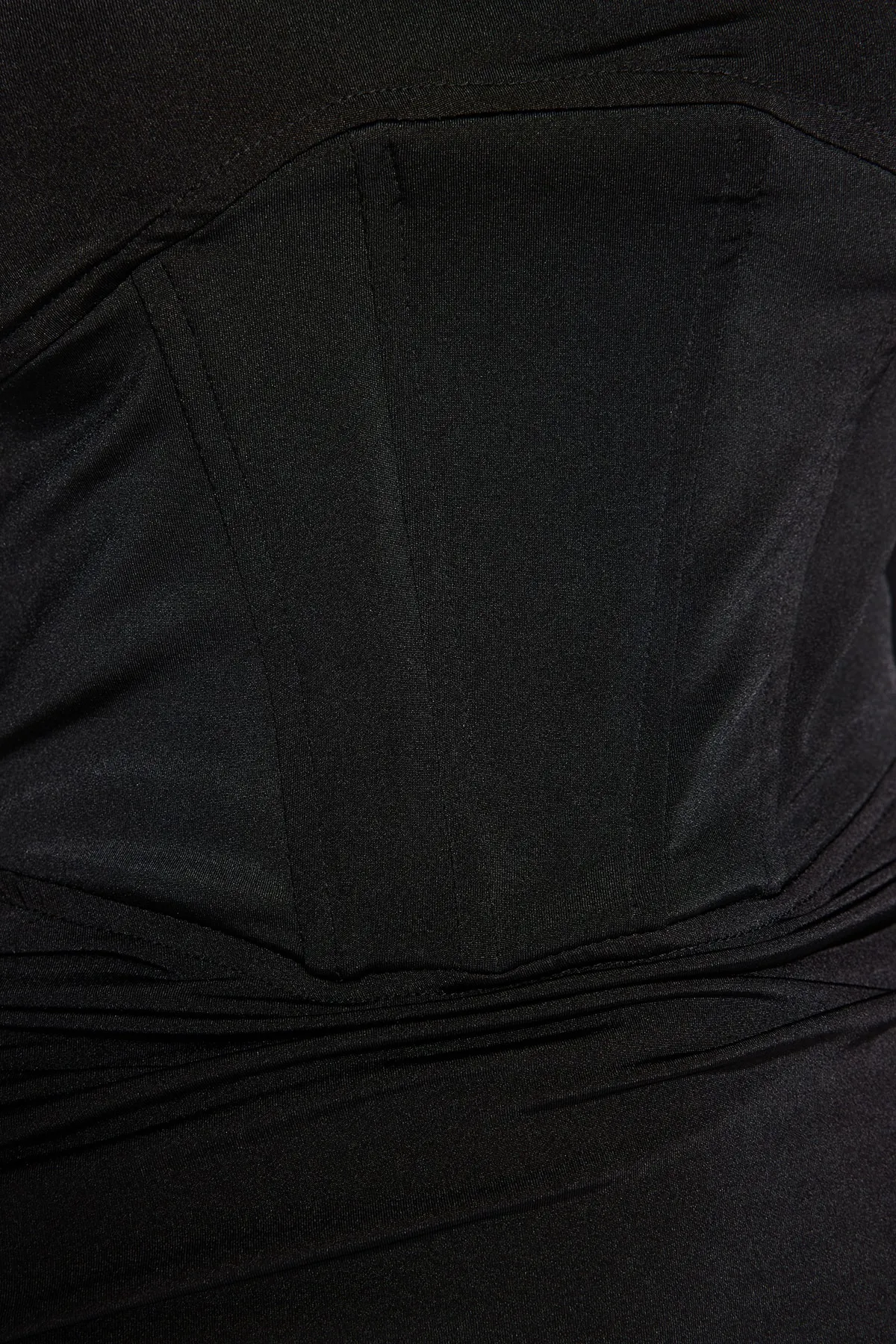 Trendyol Collection  Schwarzes, figurbetontes, gestricktes Korsett mit detailliertem, elegantem Abendkleid TPRAW24EL00053