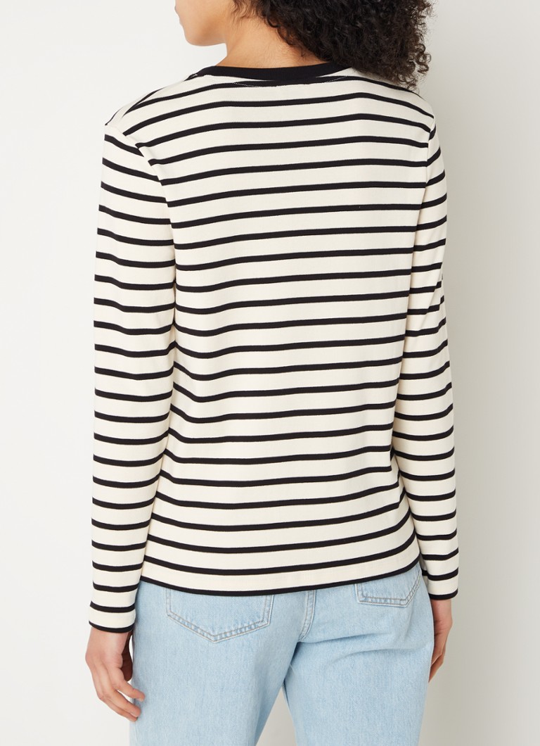 Claudie Pierlot Longsleeve with stripe print and embroidery