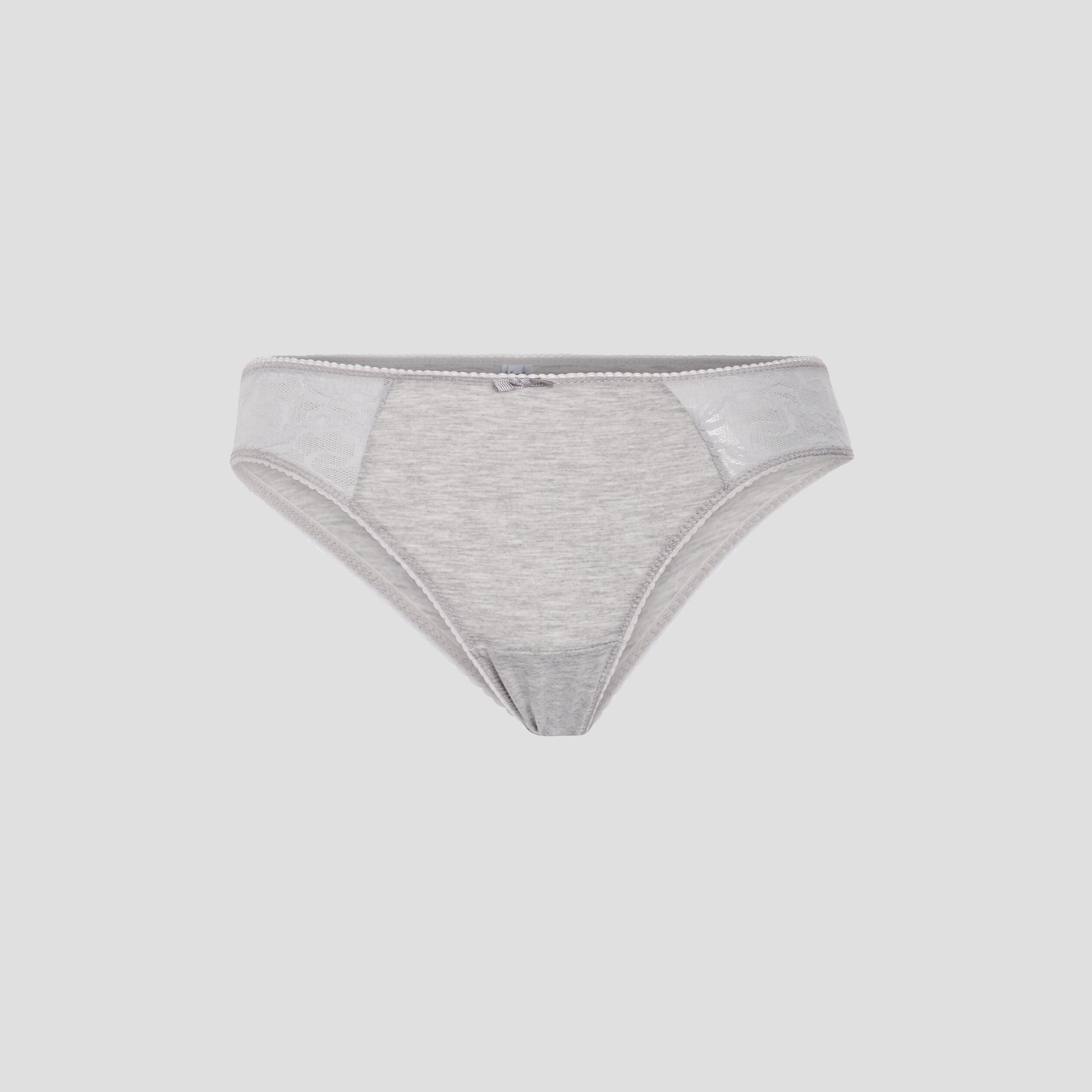Culotte en coton avec dentelle gris femme | La Halle