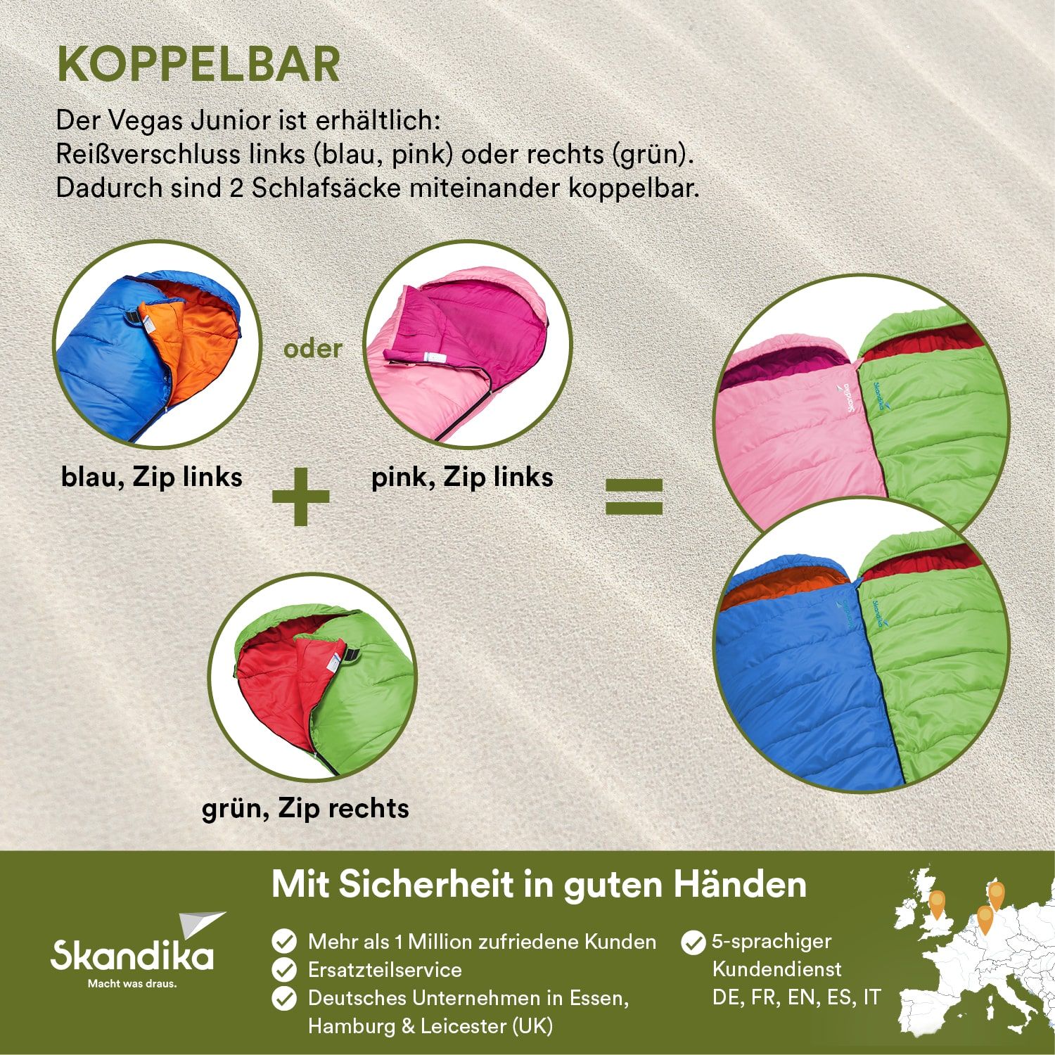 Skandika Vegas Junior Blauer Kinderschlafsack