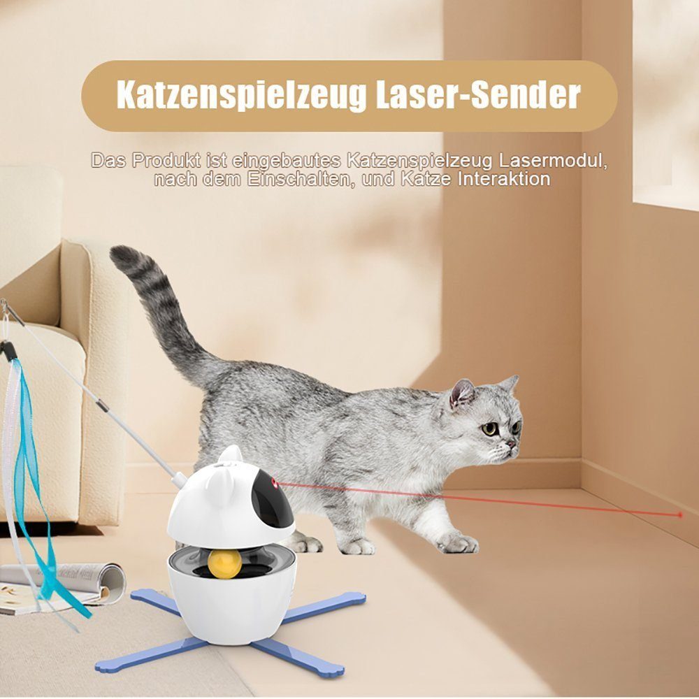 pochento Tier-Intelligenzspielzeug Katzenspielzeug, Elektrisches Katzenspielzeug, lustige KEatze, Infrarot mit Bewegungssensor, bequem und einfach, intelligent elektrisch abnehmbar, Infrarot-Umweltschutz und stabileres Haustier-Smart-Spielzeug Infrar