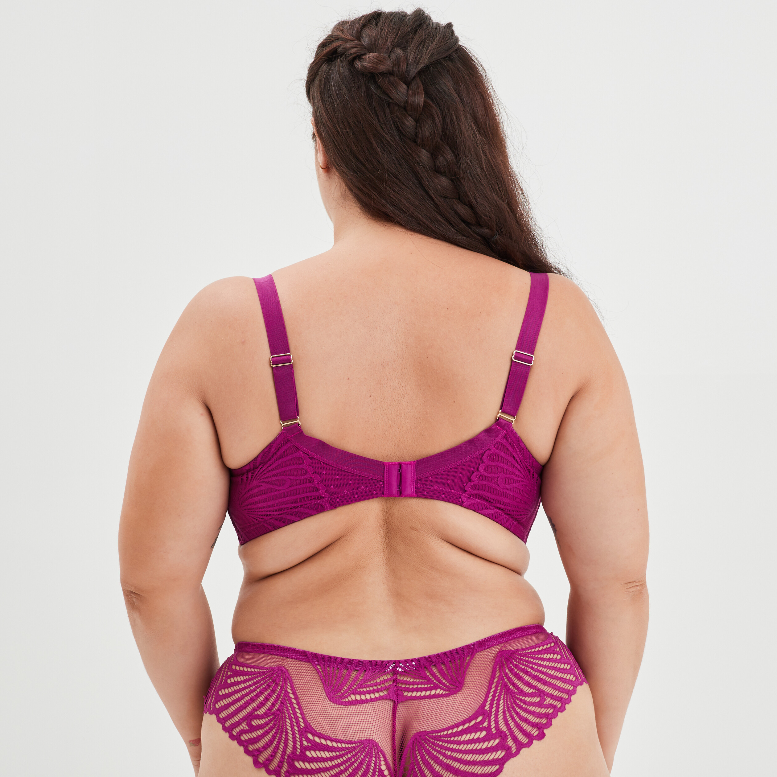 Soutien-gorge corbeille dentelle Ingrid violet femme grande taille | La Halle