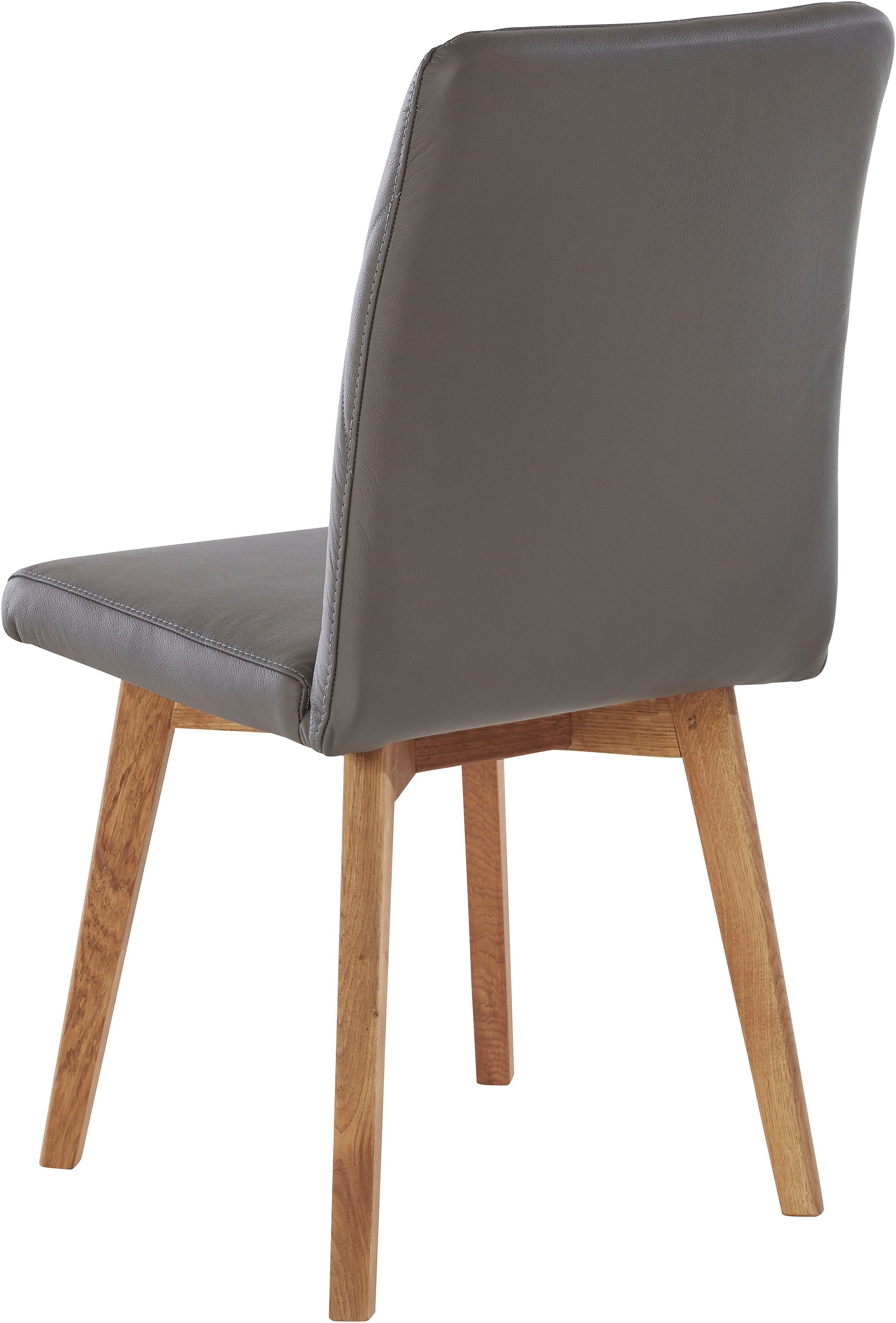 Home affaire 4-Fußstuhl Brest (Set, 2 St), Gestell aus Eiche Massivholz geölt