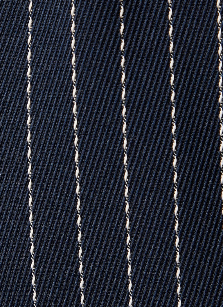 Pantaloni Ripley cu talie înaltă și croială largă, dintr-un amestec premium de lână cu dungi, disponibili la Frankie Shop.