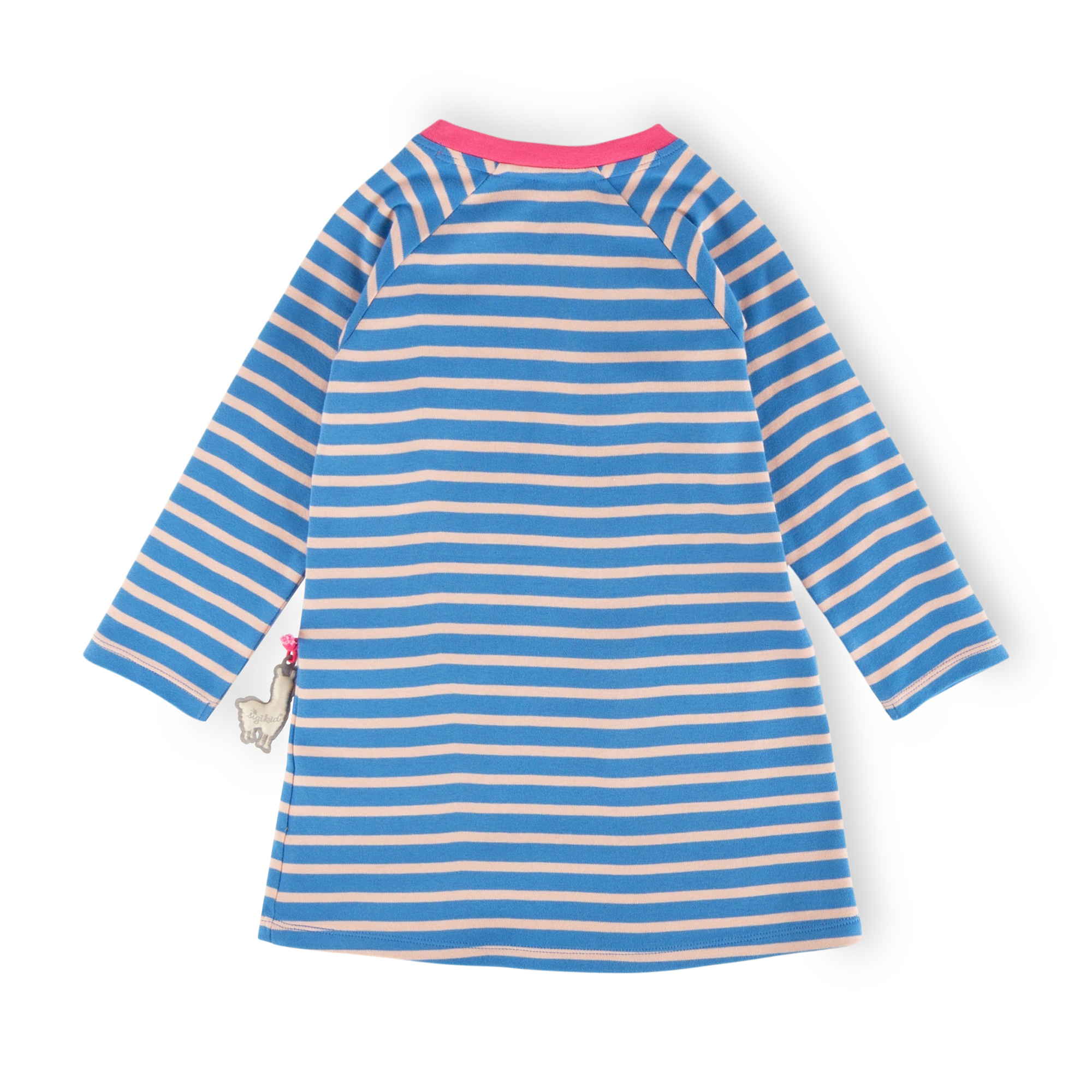 Kinder Kleid Crazy Lama, blau gestreift