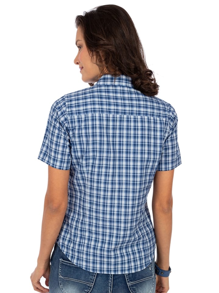 OS-Trachten Trachtenbluse 441000-3877 in jeansblau günstig kaufen