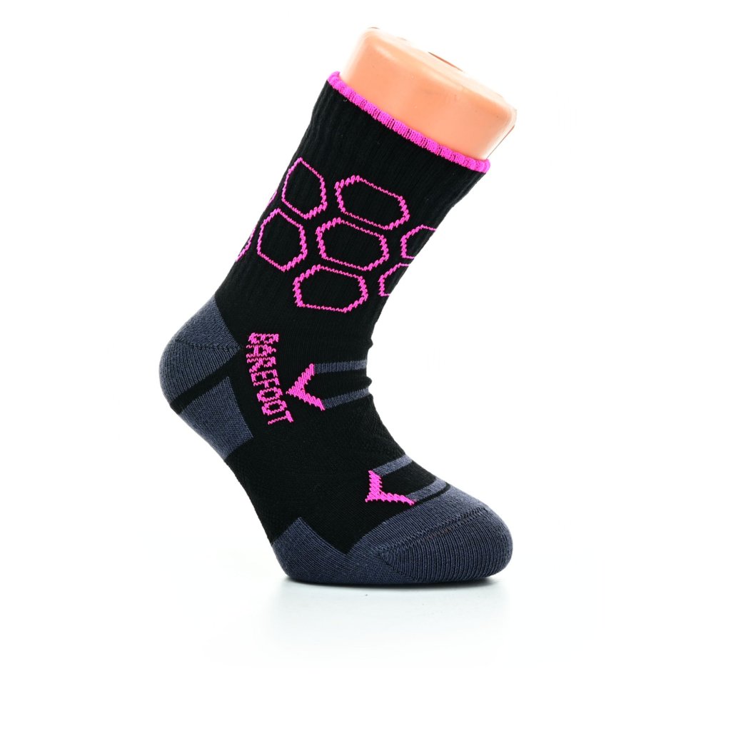 Footic Sport Hexagon BF Black Pink Barfußsocken, 1 Paar