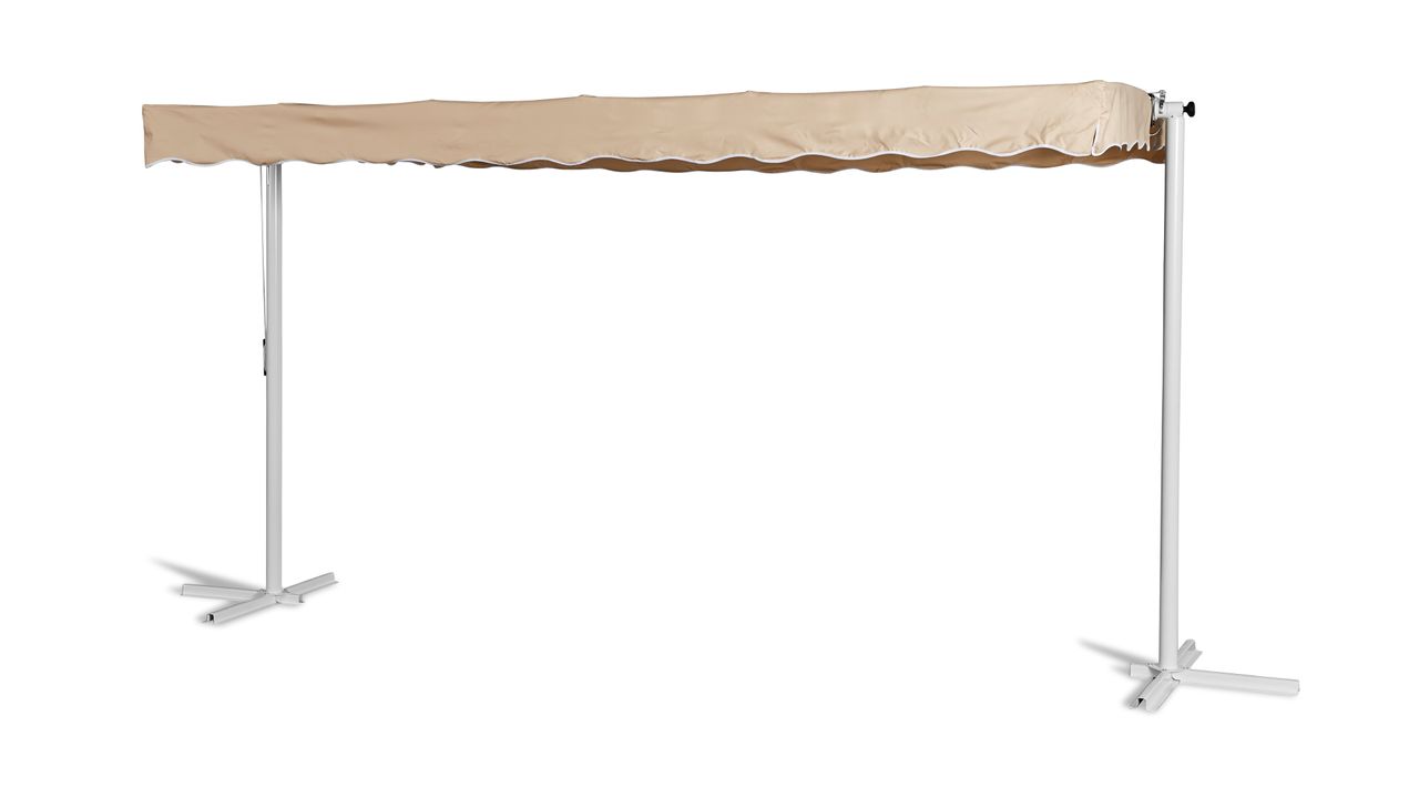 Grasekamp Standmarkise Dubai Beige 375 x 225 cm Terrassenüberdachung Raffmarkise Mobile Markise