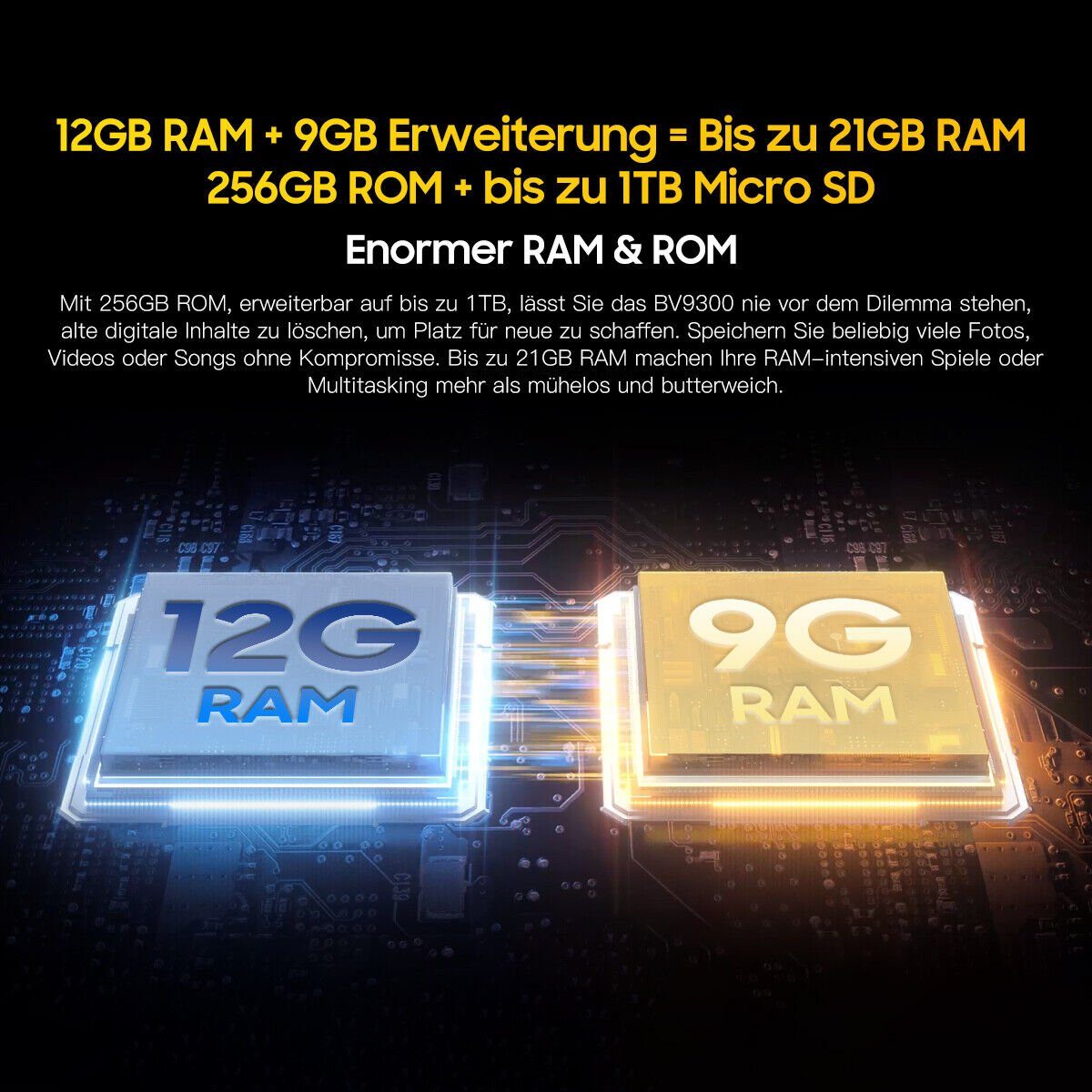 blackview BV9300 Smartphone (6,7 Zoll, 256 GB Speicherplatz, 50 MP Kamera, 100 LM Fackel, Outdoor)