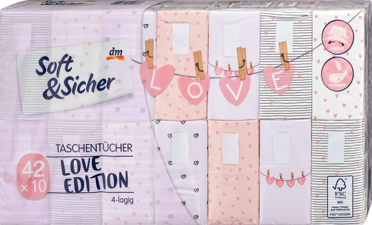 Taschentücher Design 4-lagig (42x10 St), 42 St