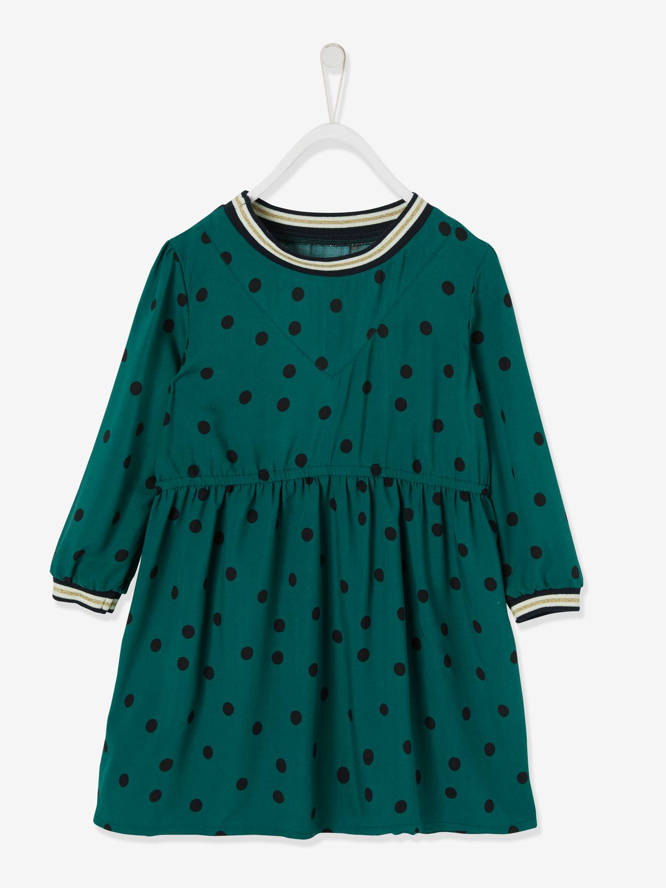Robe à pois fille sapin imprimé