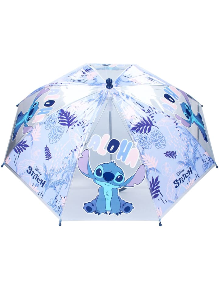 Disney Stockschirm | blau & transparent | Disney Stitch | Kinder Regenschirm günstig kaufen onesize
