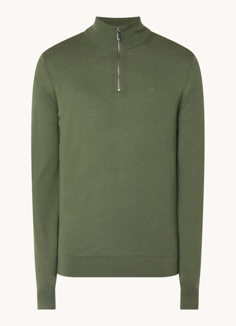 Calvin Klein Fine-knit wool pullover with logo embroidery