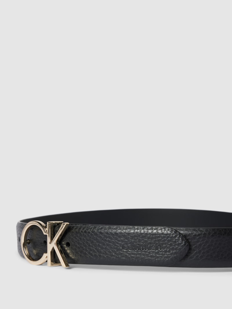 Ledergürtel mit Label-Detail in schwarz