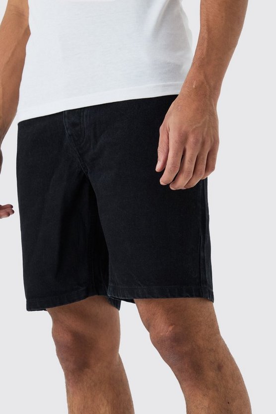 Schwarze Slim-Fit Jeansshorts