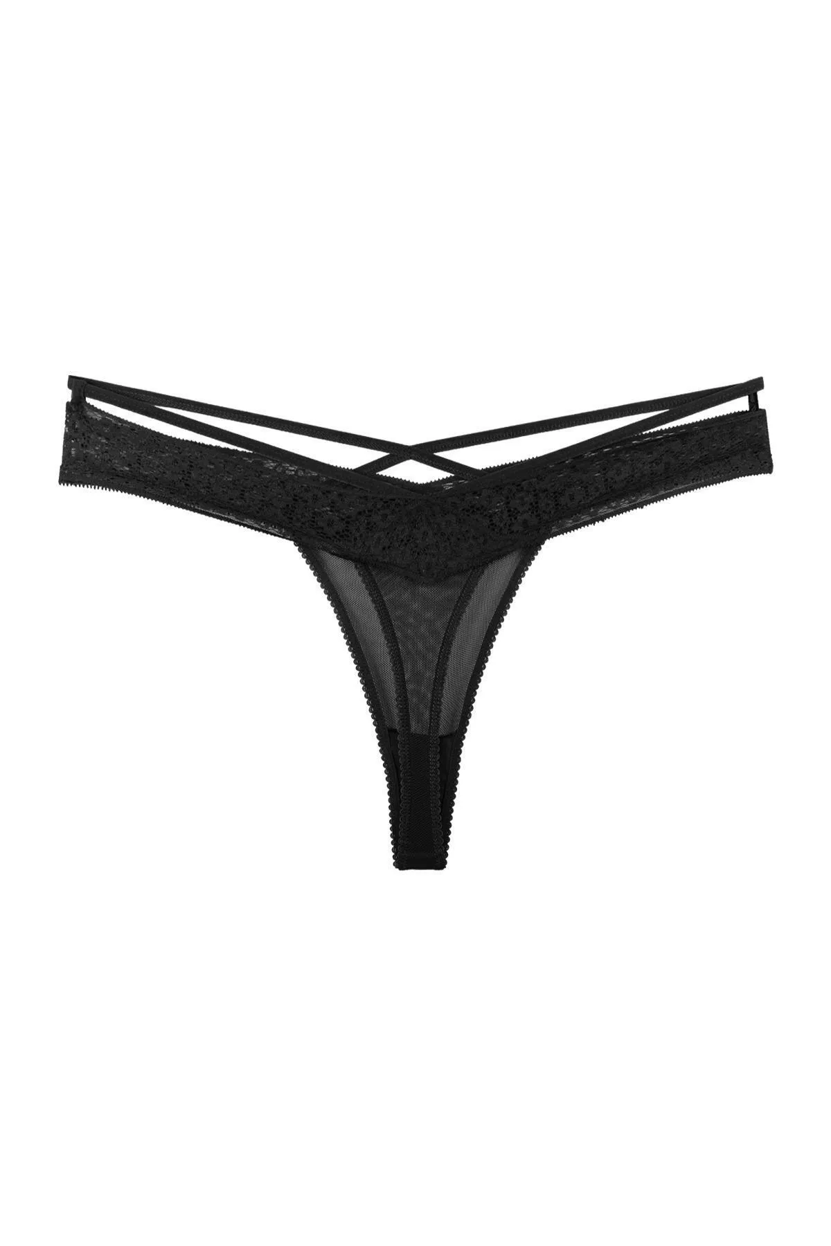 Sensu  Damen-Tanga mit Schmetterlingsmuster, Spitzen-String, 5er-Set, Kts2070 (breiter Stil)