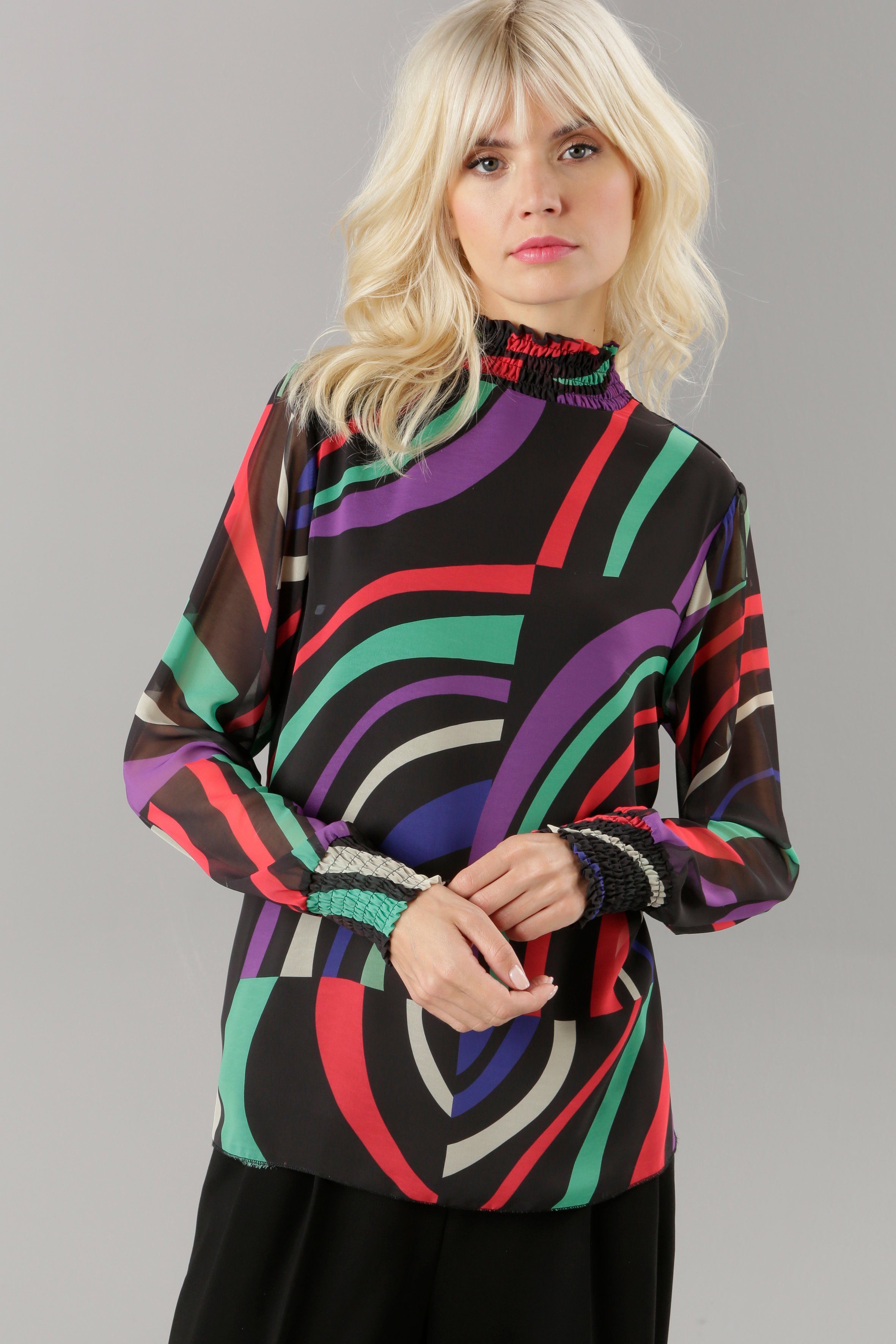 Aniston SELECTED Chiffonbluse mit buntem, grafischem Muster