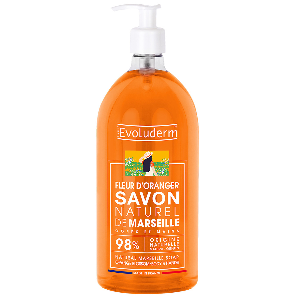 evoluderm Savon Naturel de Marseille Savon Naturel de Marseille Fleur d'Oranger - 1000 ml