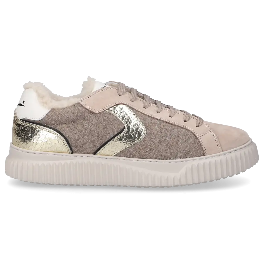 VOILE BLANCHE - Sneaker low LIPARI FUR Veloursleder - beige