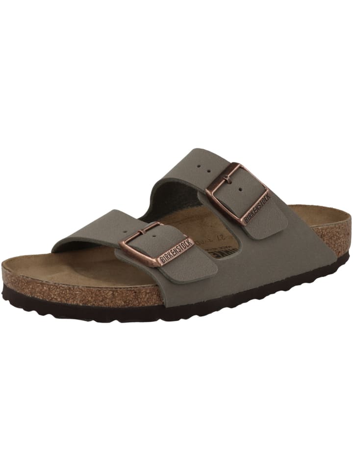 Birkenstock Sandale Arizona Birko-Flor Nubuk schmal in grau günstig kaufen