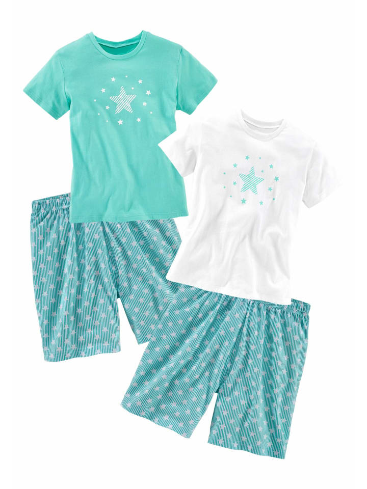 Petite Fleur Kids Pyjama in mint, weiß günstig kaufen