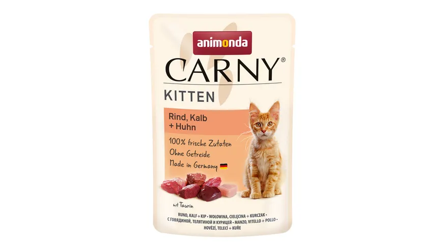 ANIMONDA Katzennassfutter Carny Kitten Rind, Kalb + Huhn 85 g