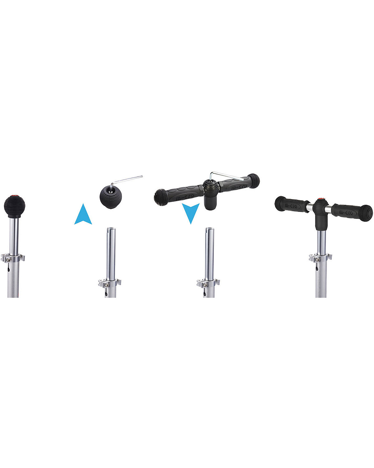 Kickboard compact mit austauschbarem Lenker, schwarz
