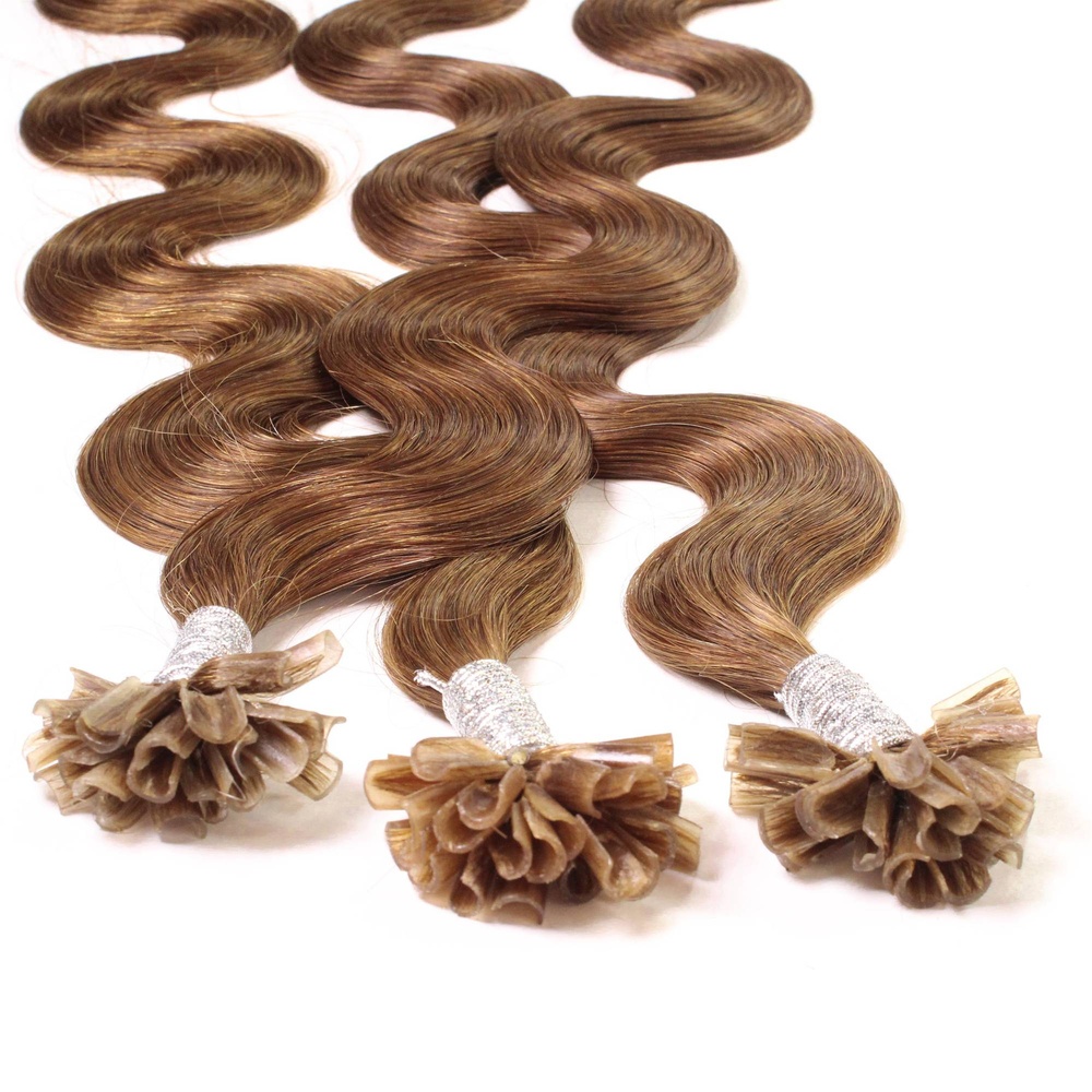 hair2heart Extensions à chaud bonding cheveux naturels #8 Marron clair 1g extensions
