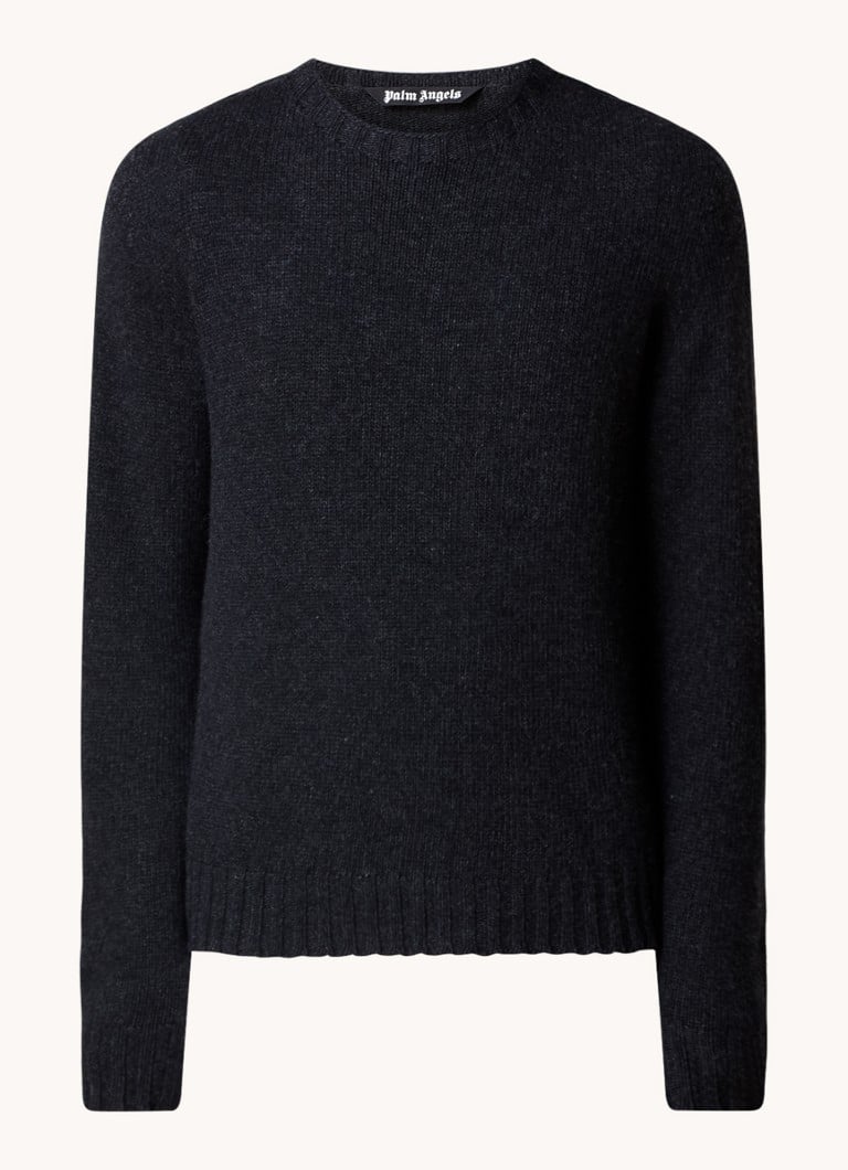 Palm Angels Fine-knit pullover in cashmere blend with knitted-in logo