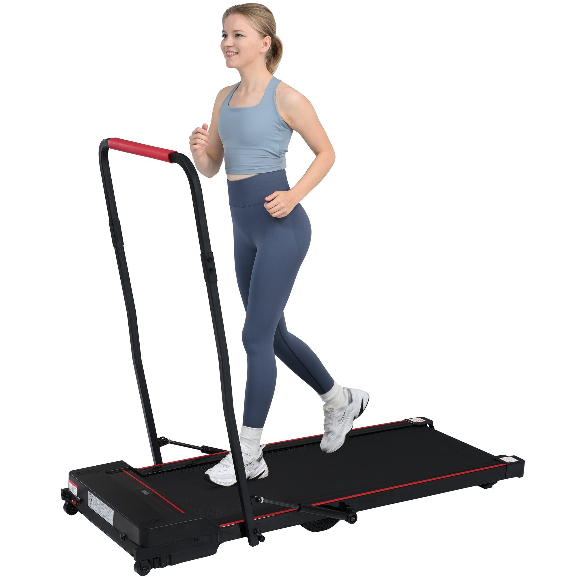 Mould King Laufband 2.25-PS-Motor,Faltbares Heim-Laufband mit Fernbedienung,Schwarz