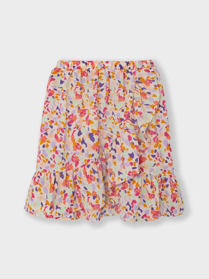 name it Knielanger Blumen Rock Kinder Chiffon mit verstellbarem Bund in Rot günstig kaufen