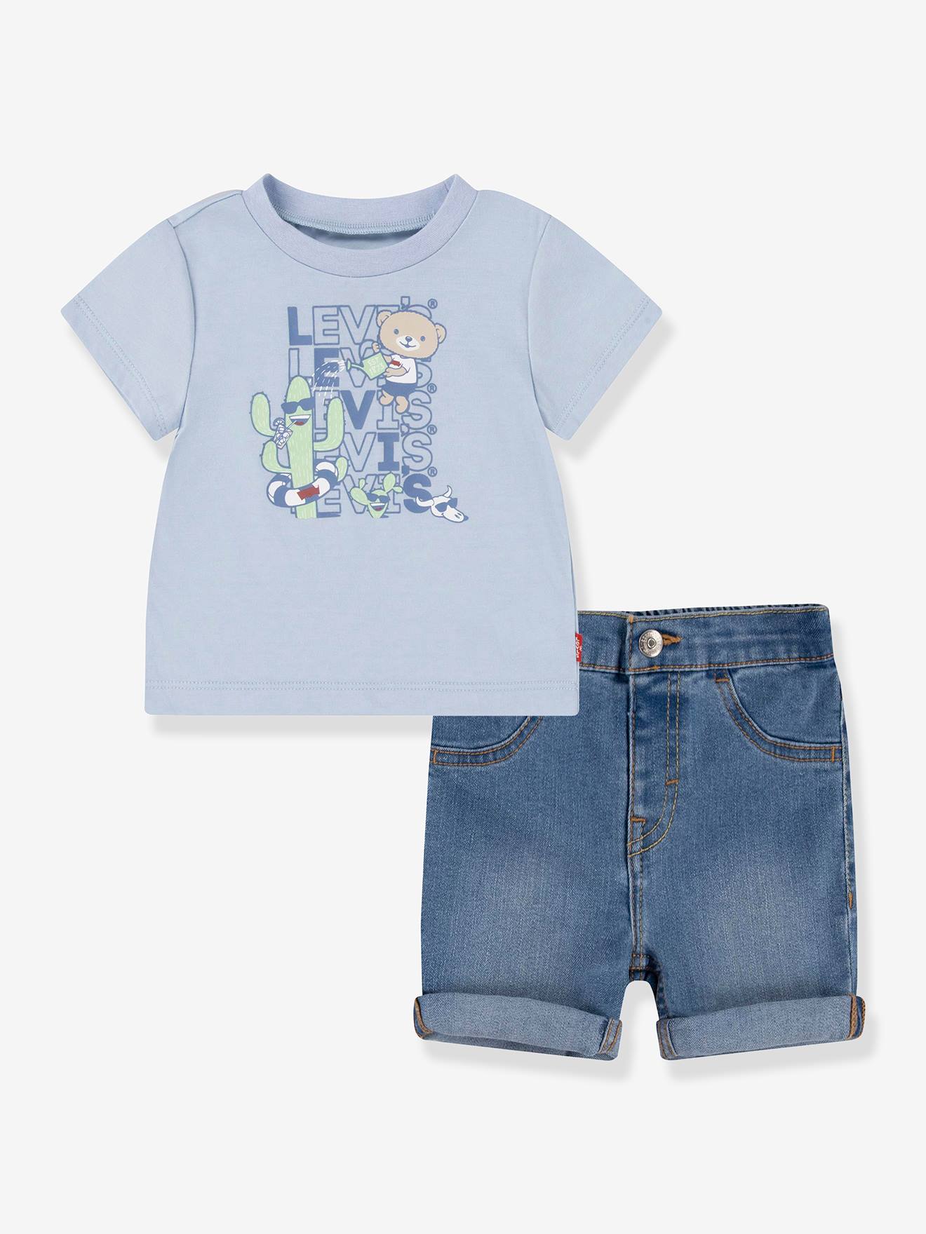 Levis Jungen-Set: T-Shirt & Shorts Levi's - himmelblau