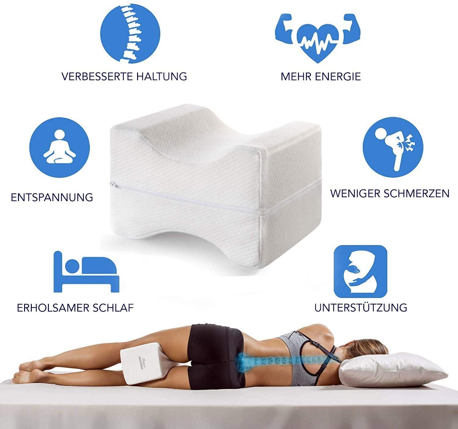 Mary's Kniekissen Mary´s Orthopädisches Kniekissen, Memory Foam, Geeignet für Seitenschläfer, Entlastung von Hüft-, Rücken- und Knie-Schmerzen, Druckentlastung, Schwangerschaft, Reha, Beinkissen…