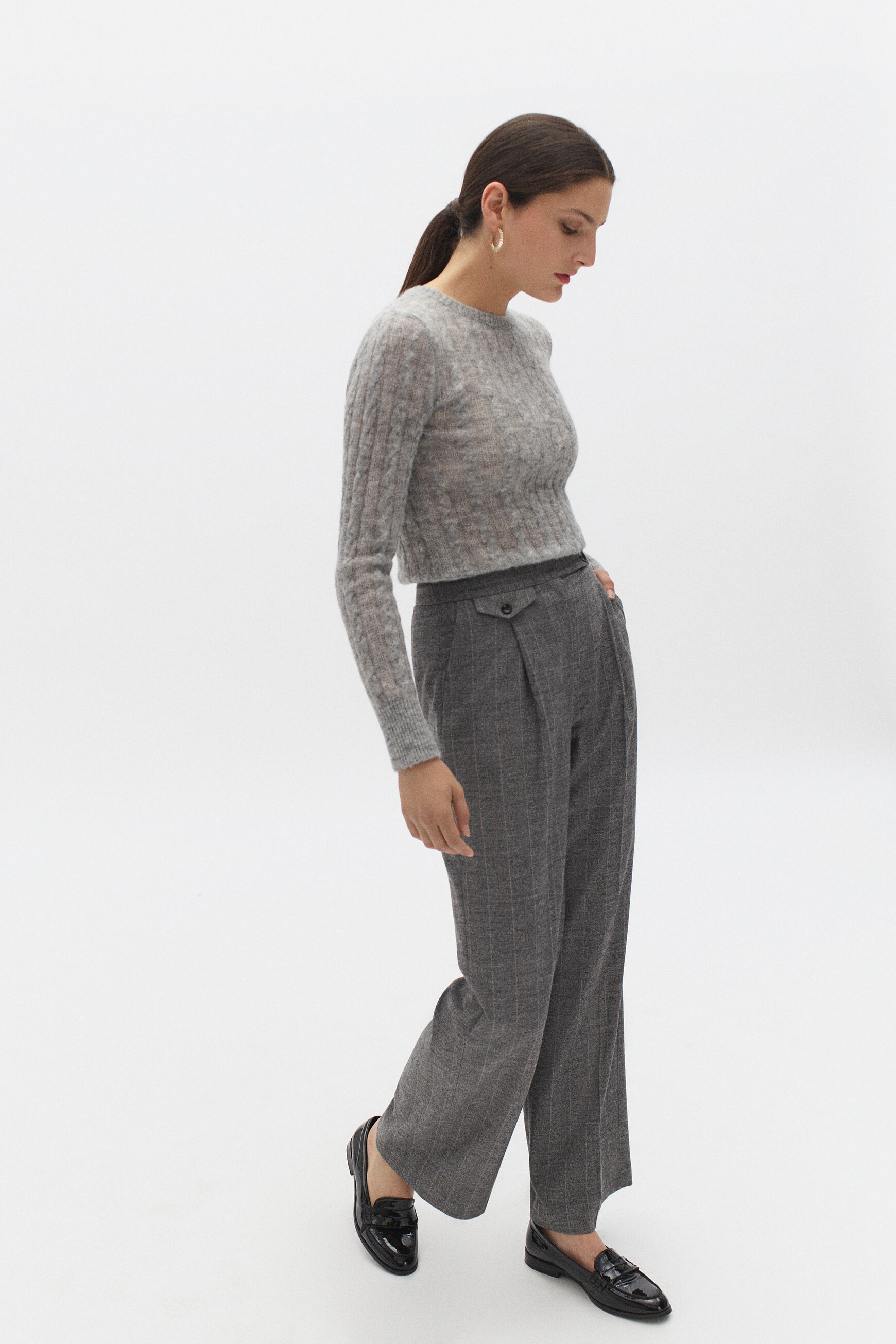 pantalon olivier gris femme