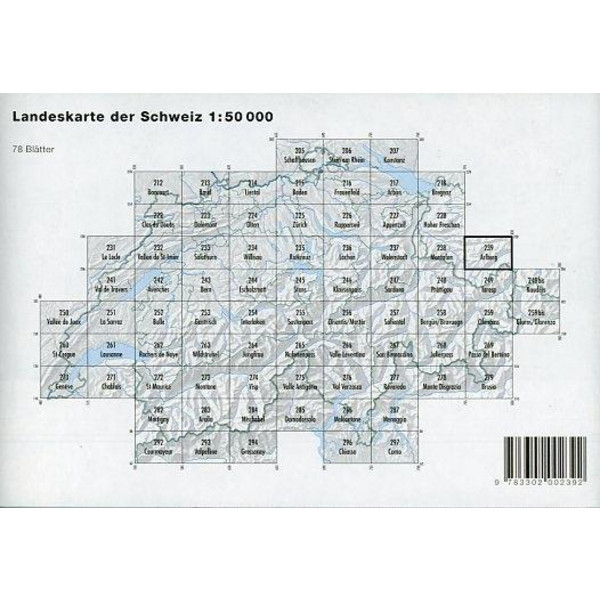 Swisstopo 1 : 50 000 Arlberg - Wanderkarte
