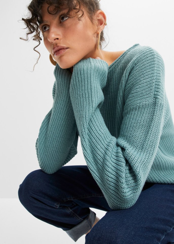 Strickpullover, verkürzt