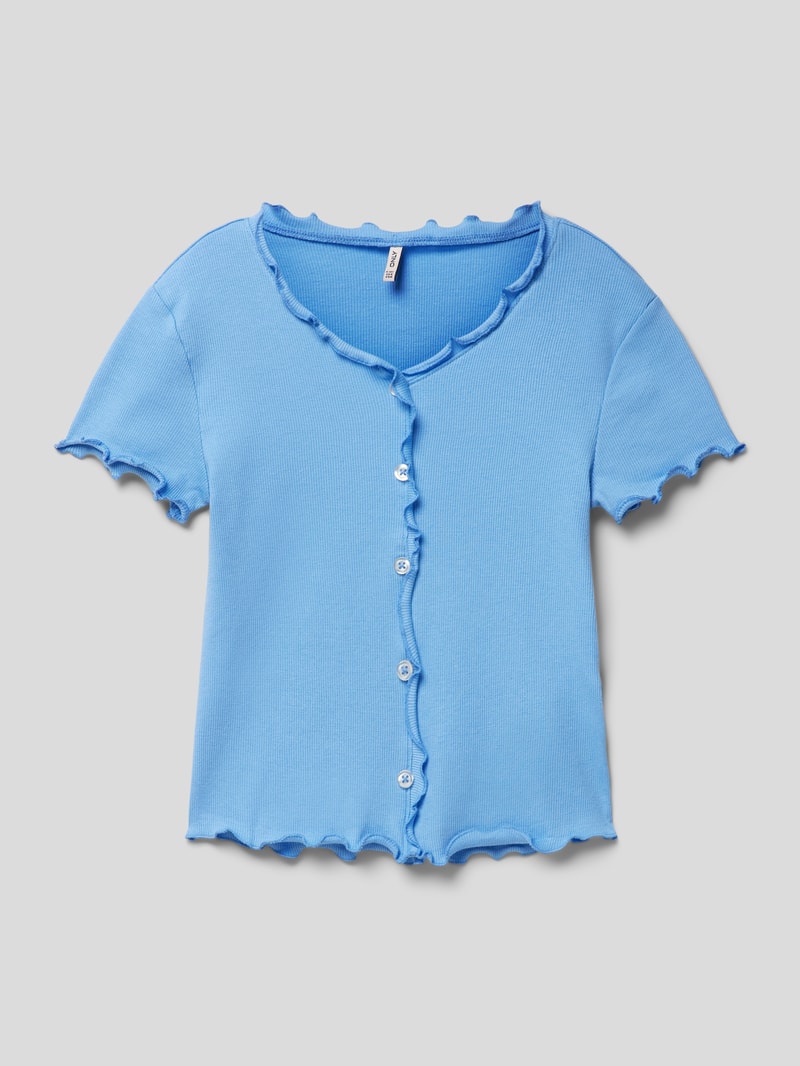 T-Shirt mit Muschelsaum Modell 'KOGLAILA' in blau