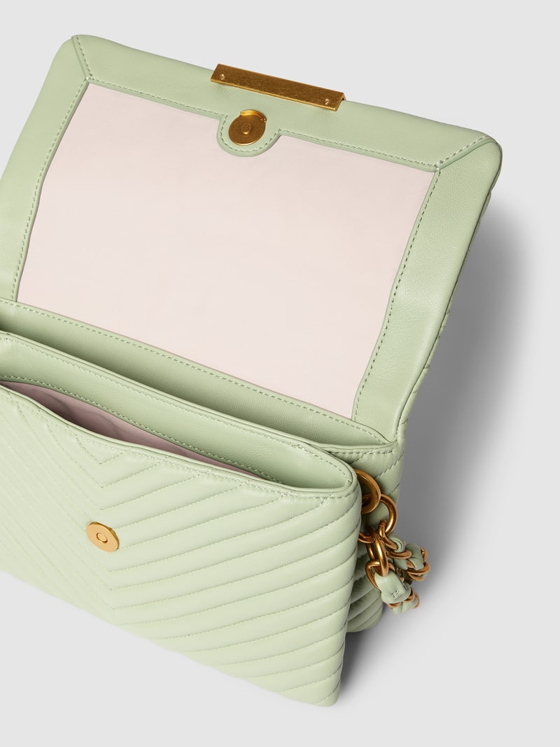 Umhängetasche mit Label-Detail Modell 'IRIS' in mint