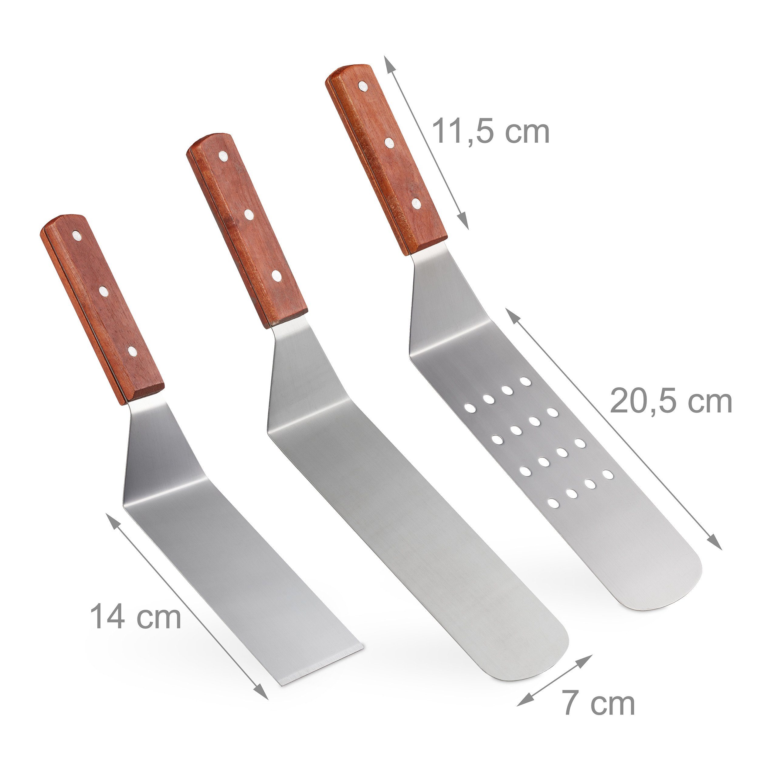 relaxdays Pfannenwender 3-teiliges Grill-Pfannenwender Set