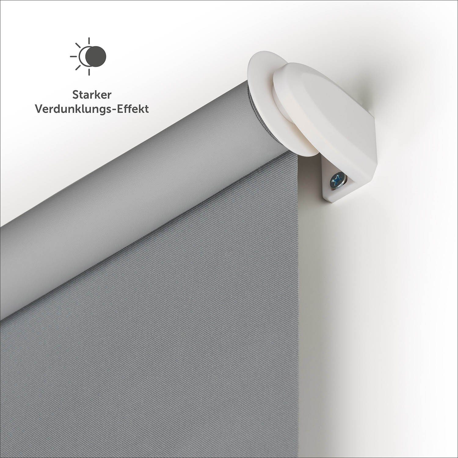 Doppelrollo Verdunklungsrollo - Klemmfix Rollo ohne Bohren, Blumtal, Lichtschutz, Freihängend, Klemmfix, Klemmrollo für Fenster und Tür