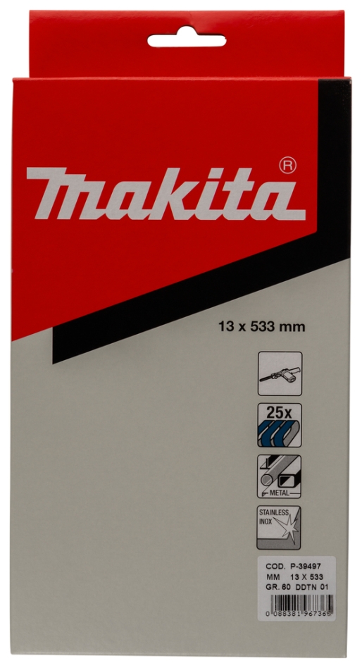Cinghia abrasiva Makita Accessories P-39497 K60 13x533 mm blu - 25 pezzi