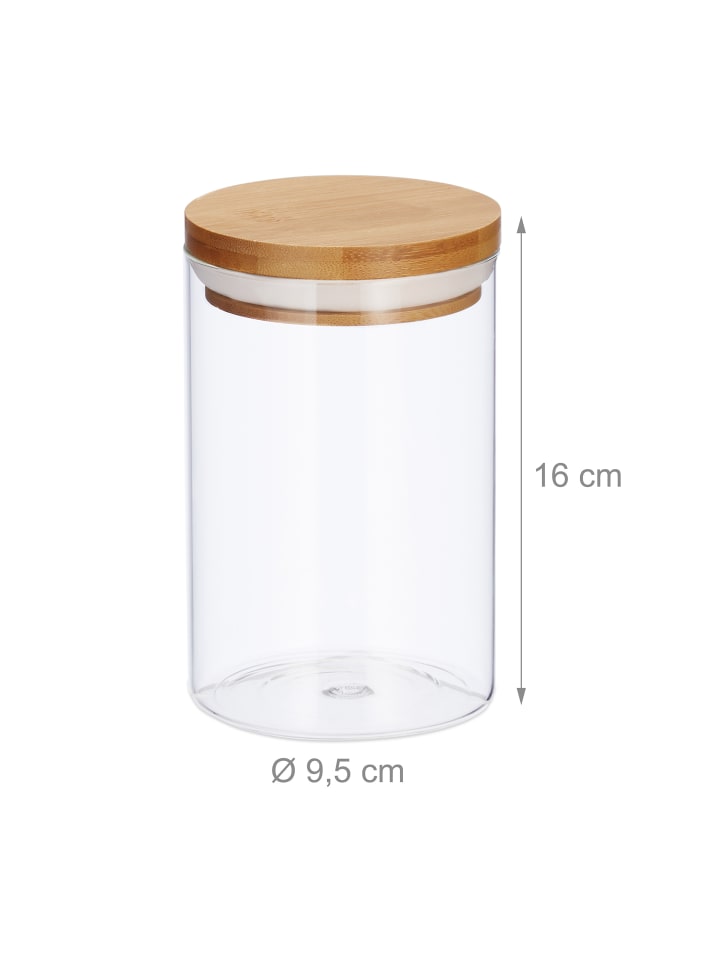 relaxdays 3x Vorratsdosen in Natur - 800 ml günstig kaufen onesize