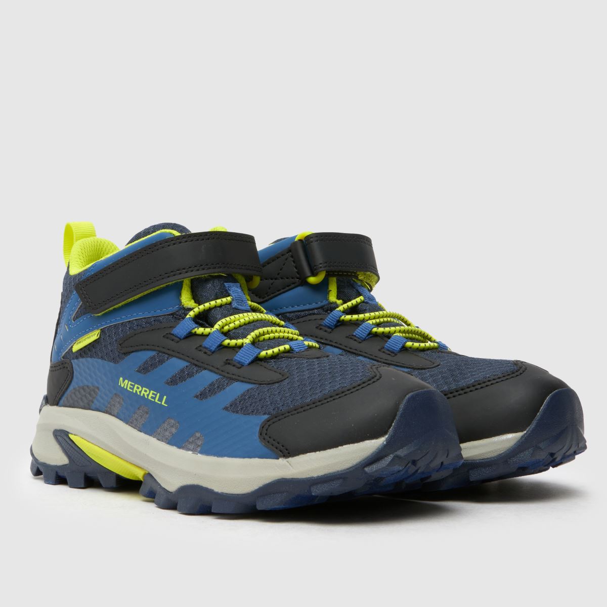 Merrell marinblå och gröna moab speed mid 2 pojkar/ungdomsskor