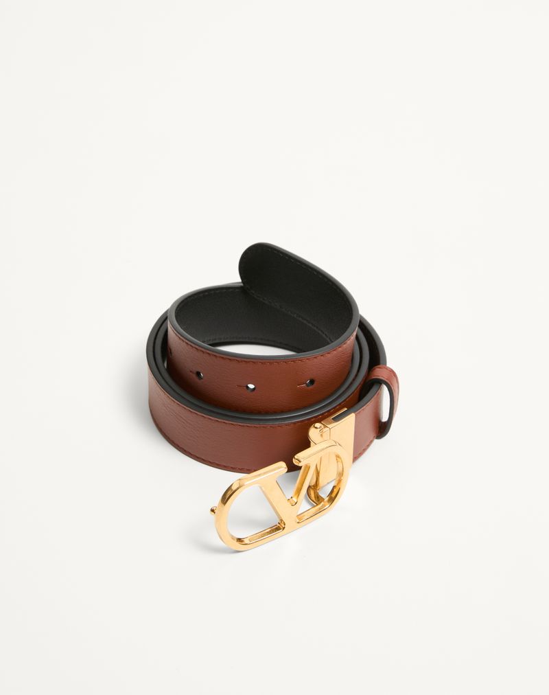 VLogo Signature Vendbart Bælte i Skinnende Kalveskind 30mm