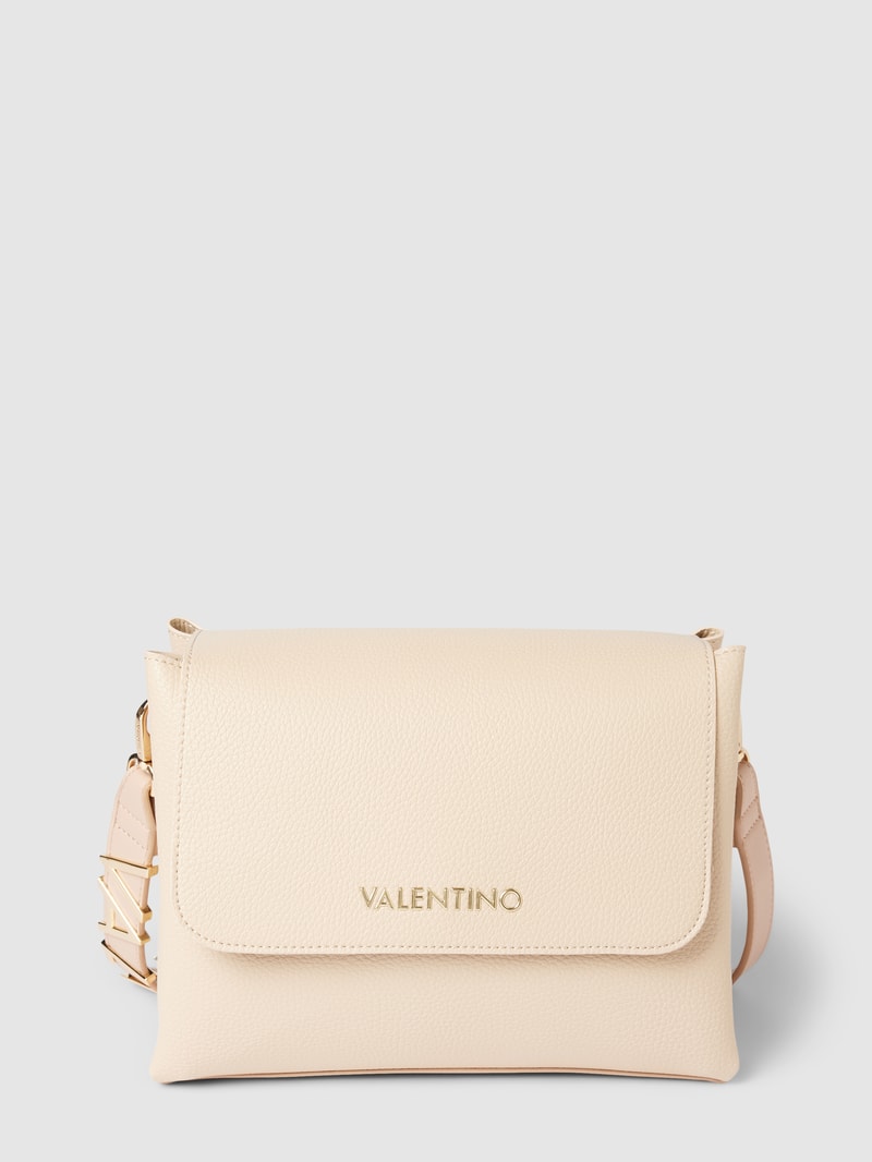 Handtasche mit Label-Applikation Modell 'ALEXIA' in ecru